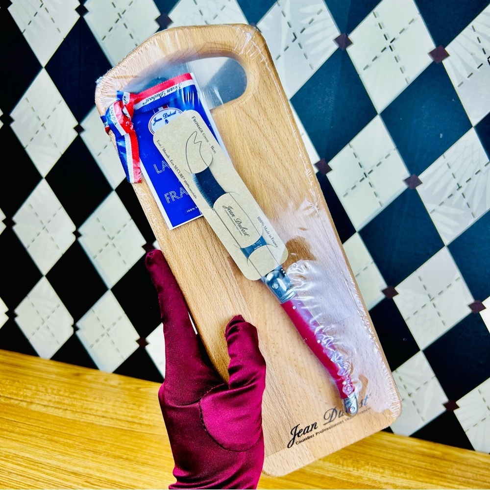 NWT French Laguiole Cheese Knife & Cutting Board, Jean Dubost Stainless Steel